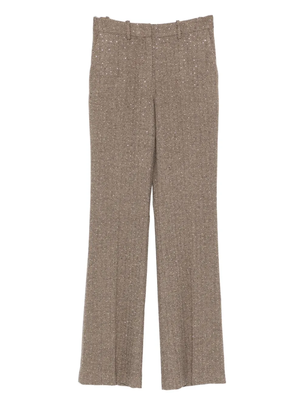 ERMANNO FIRENZE herringbone sequin trousers Bruin