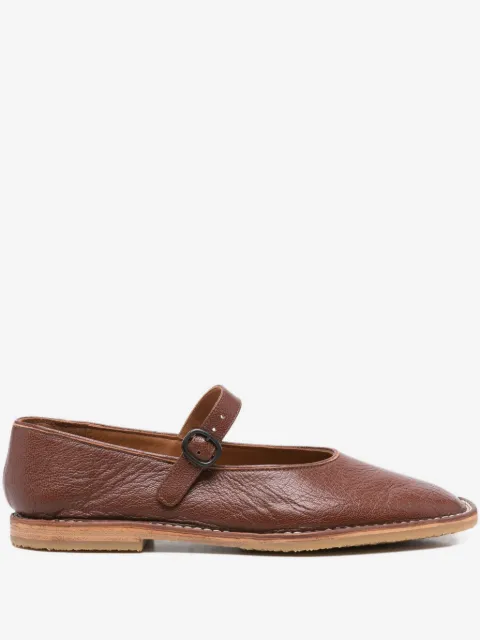 Hereu Brava buckle-strap leather flat pumps