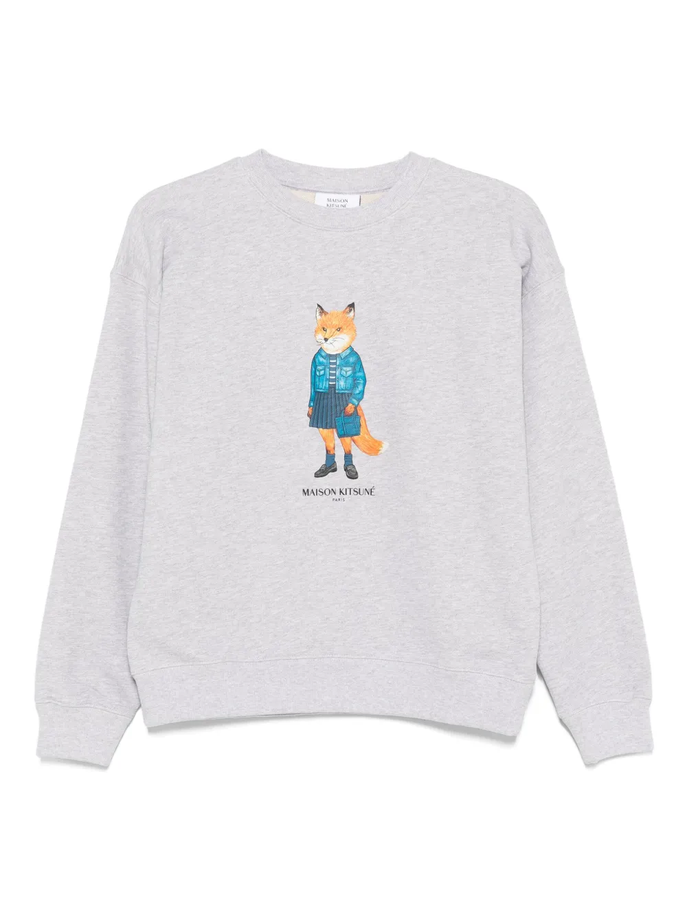 Maison Kitsuné Sweater met print Grijs