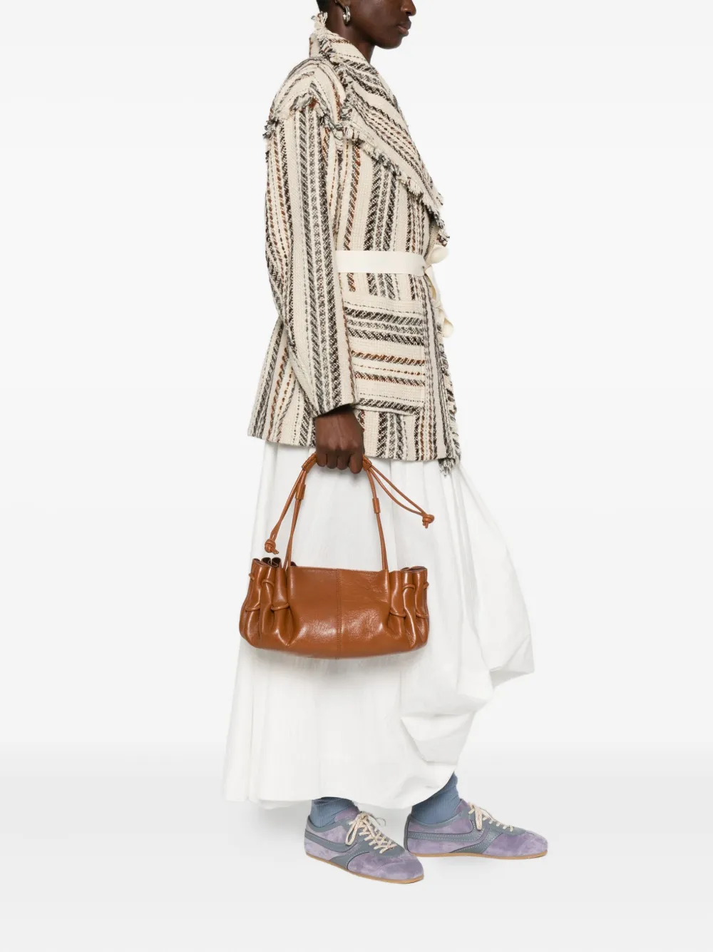 Hereu Arta gathered shoulder bag - Bruin