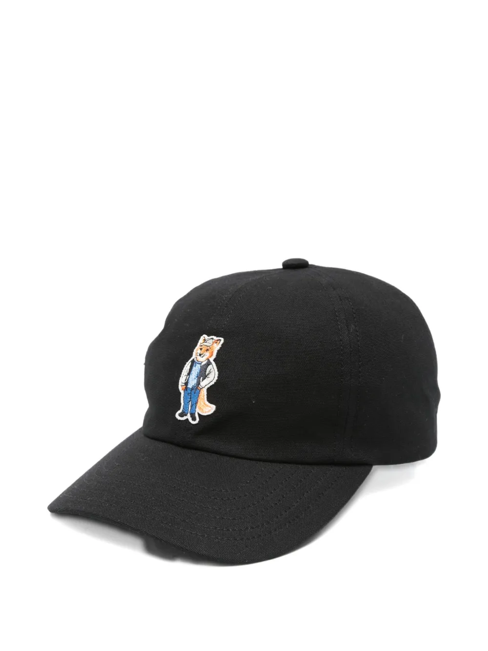 Maison Kitsuné Dressed Fox-embroidered Baseball Cap In Black