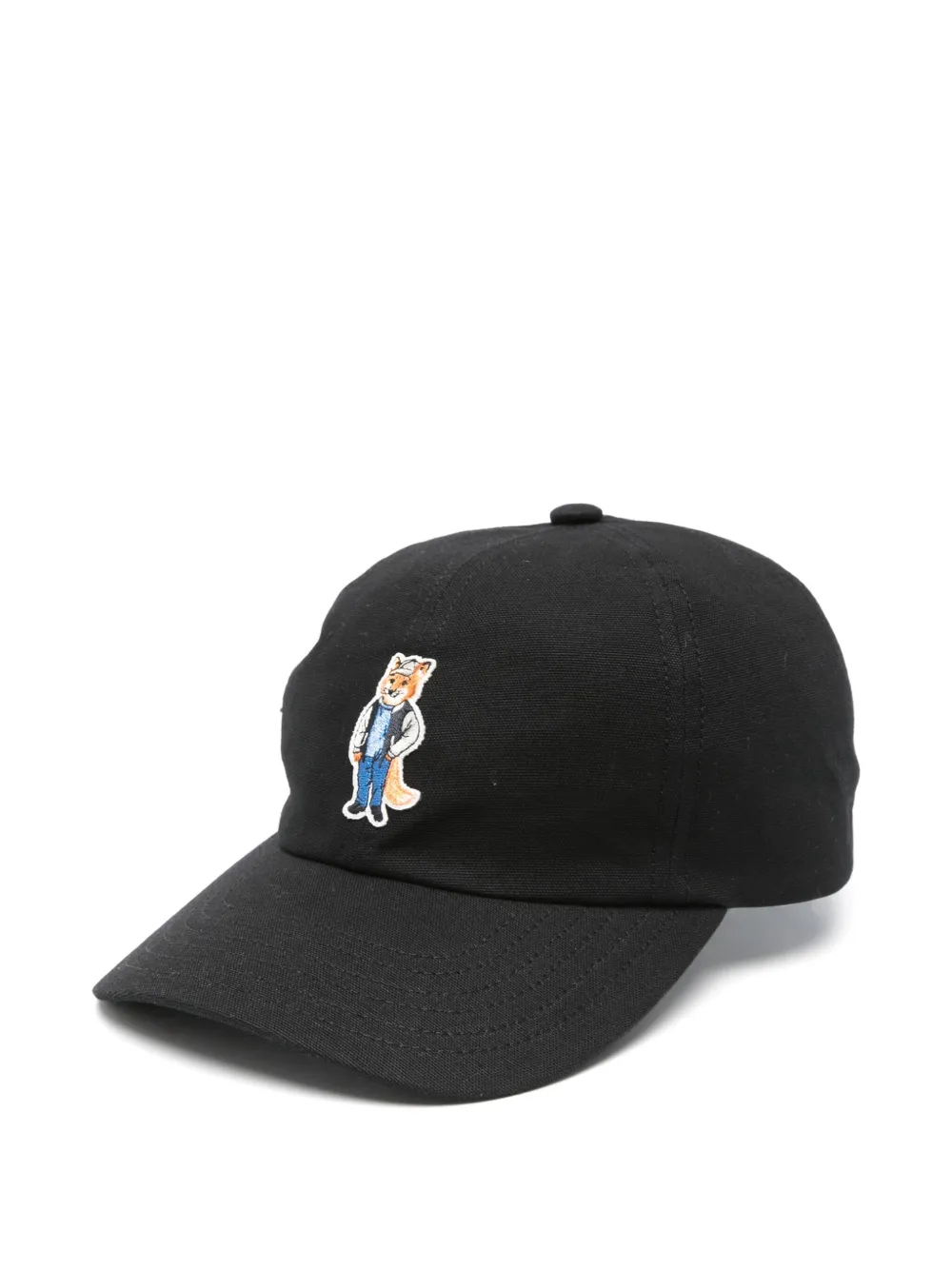 Maison Kitsuné Dressed Fox-embroidered baseball cap Zwart