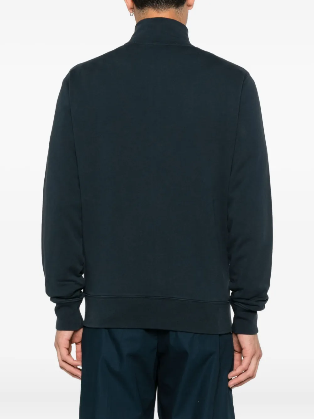Maison Kitsuné Sweater met vossenkop en rits Blauw