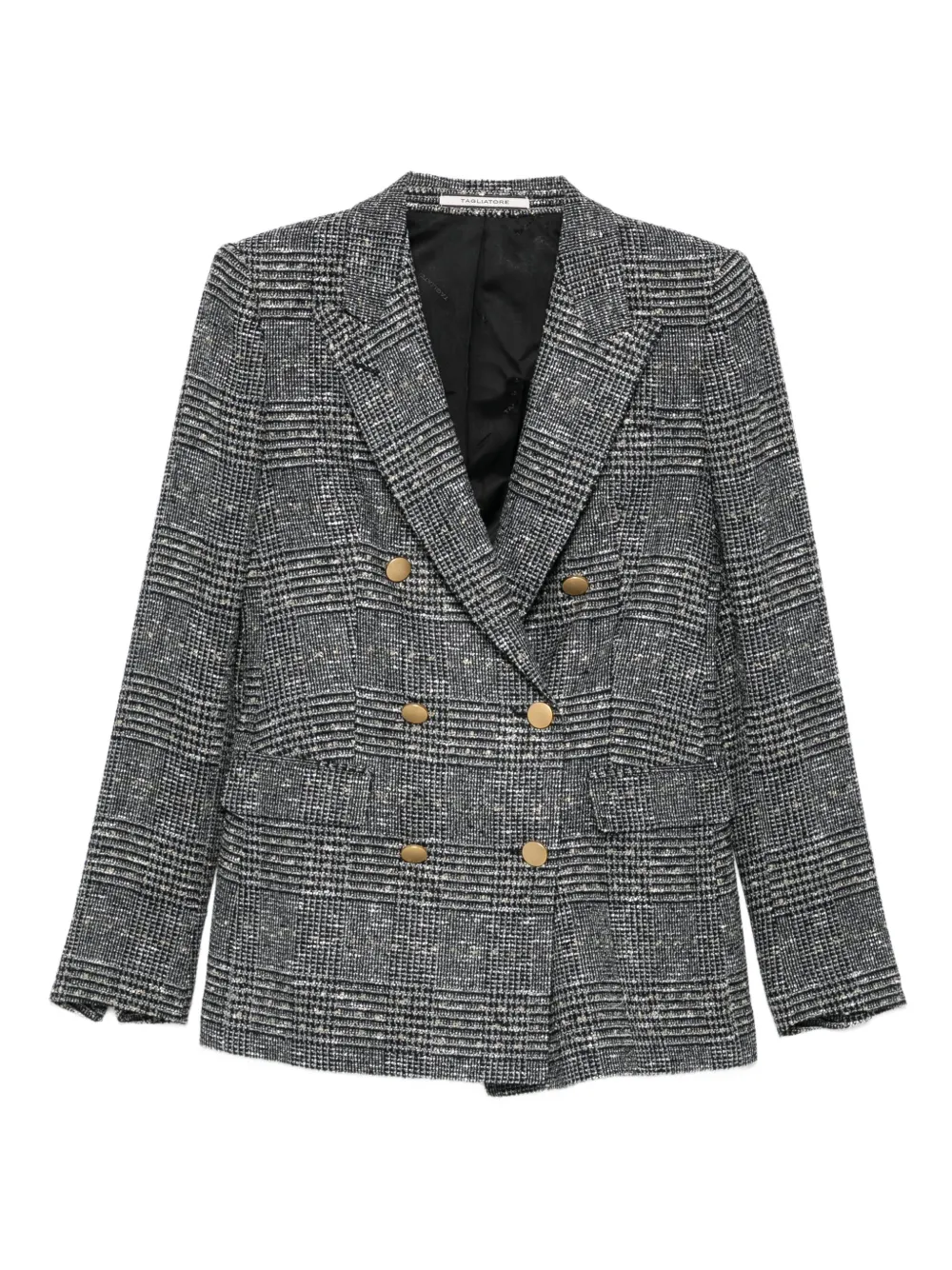 double-breasted checked blazer