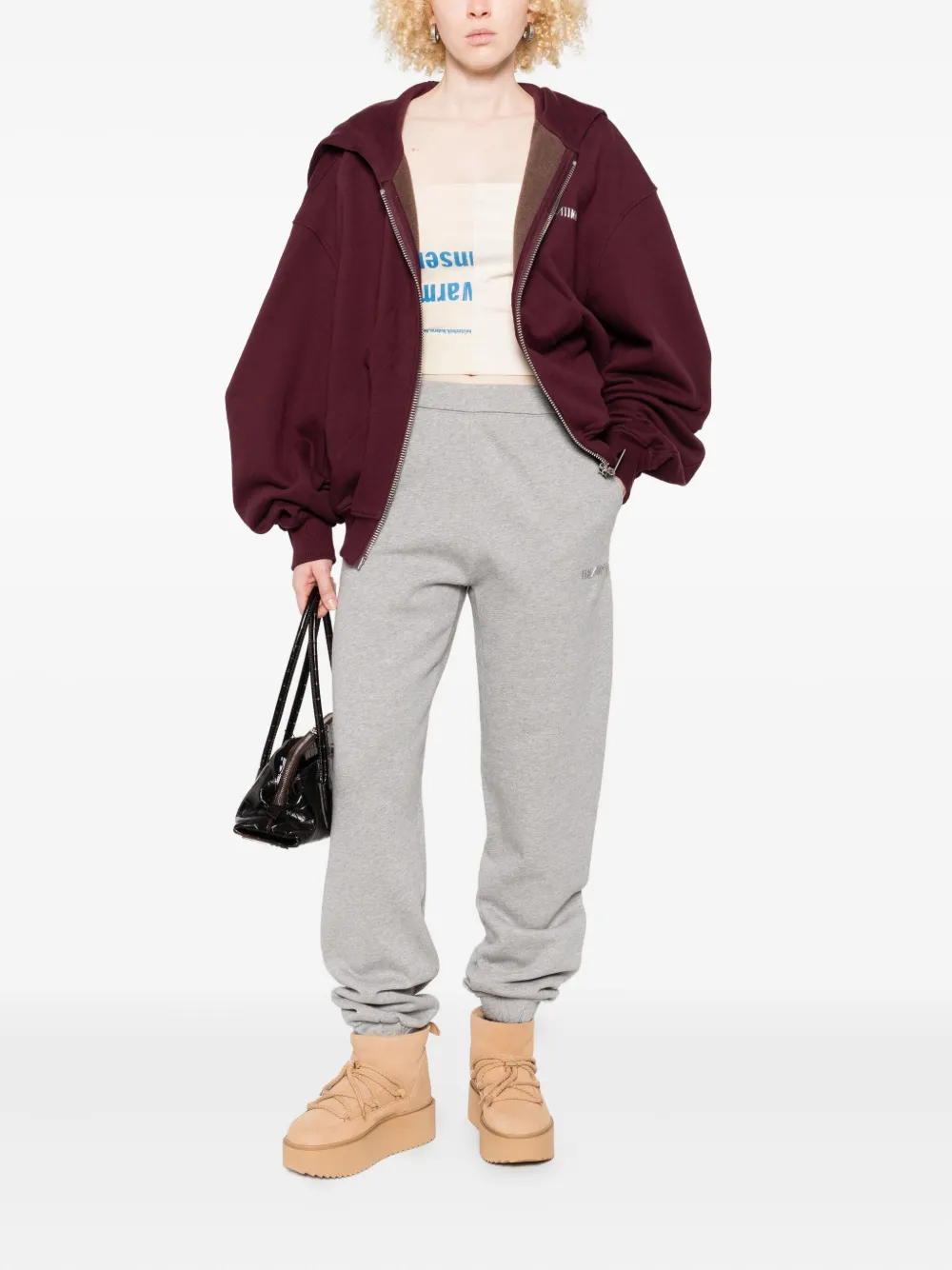 The Attico embroidered-logo track pants - Grijs