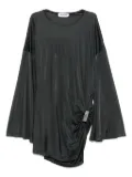The Attico draped bell-sleeve asymmetric dress - Grey