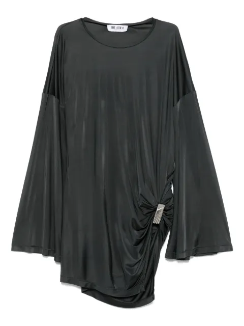 The Attico draped bell-sleeve asymmetric dress