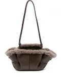 Hereu leather shearling tote bag - Brown
