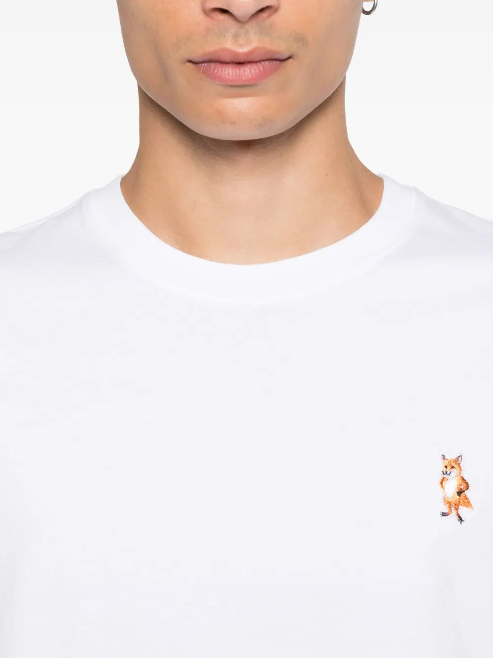 Maison Kitsuné T-shirt met geborduurde vos Wit