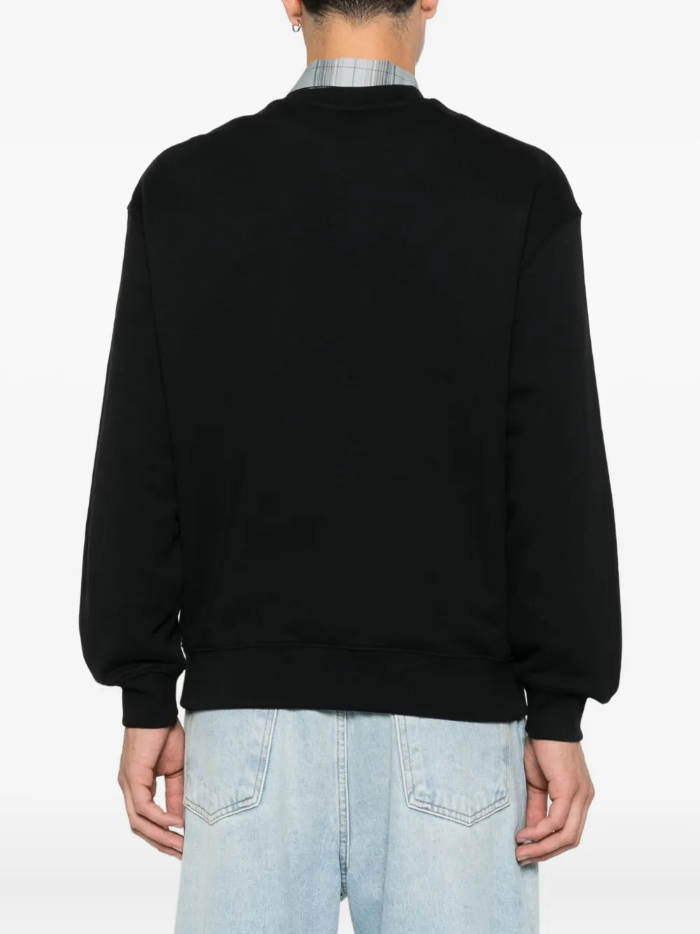 Maison Kitsuné Katoenen sweater met geborduurde vos Zwart
