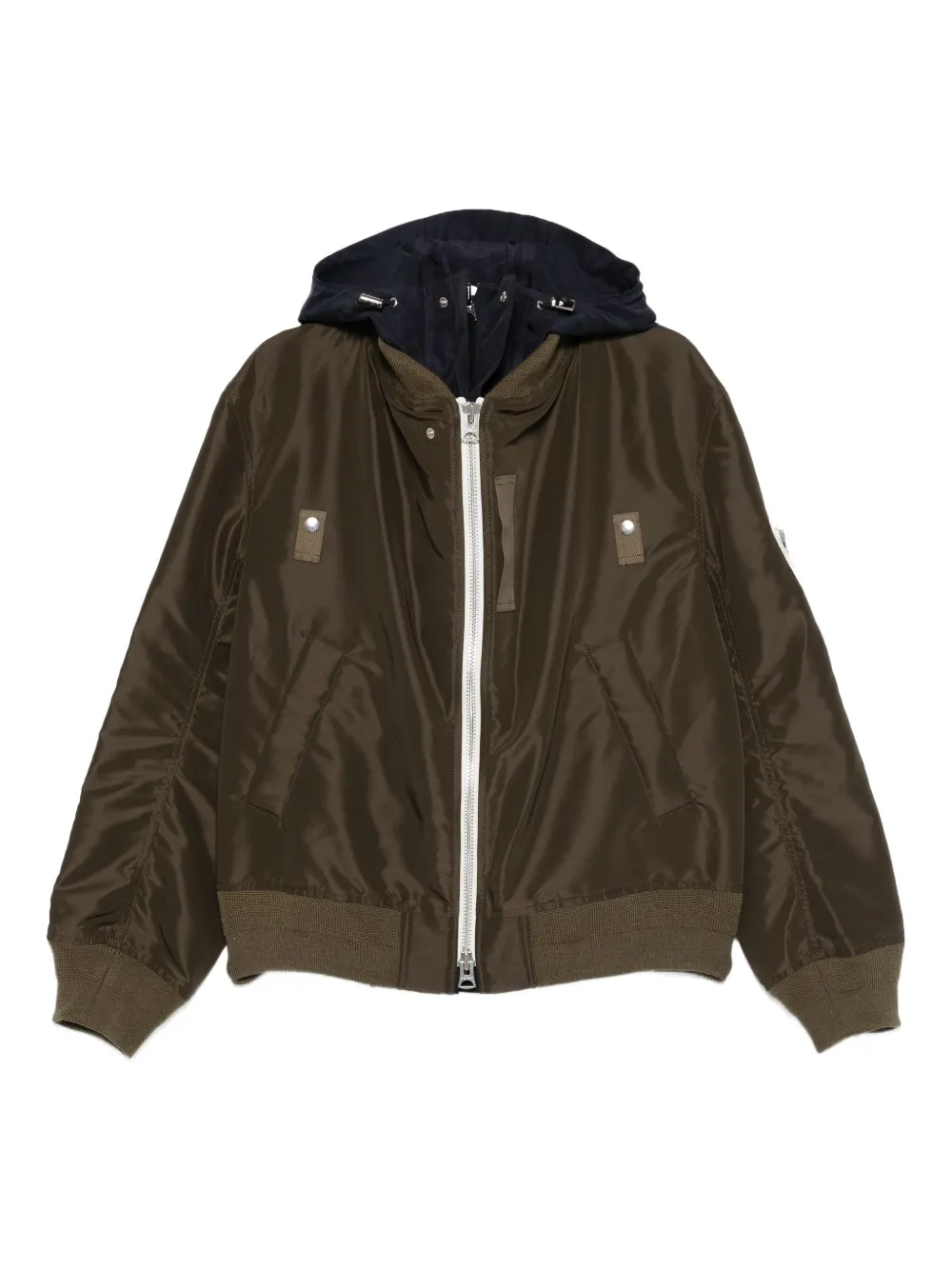Sacai hooded bomber jacket Groen