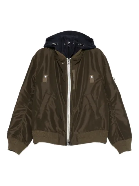 sacai hooded bomber jacket