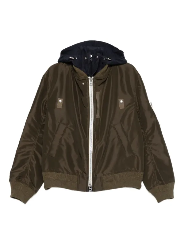 Sacai フーデッド ジャケット | グリーン | FARFETCH JP