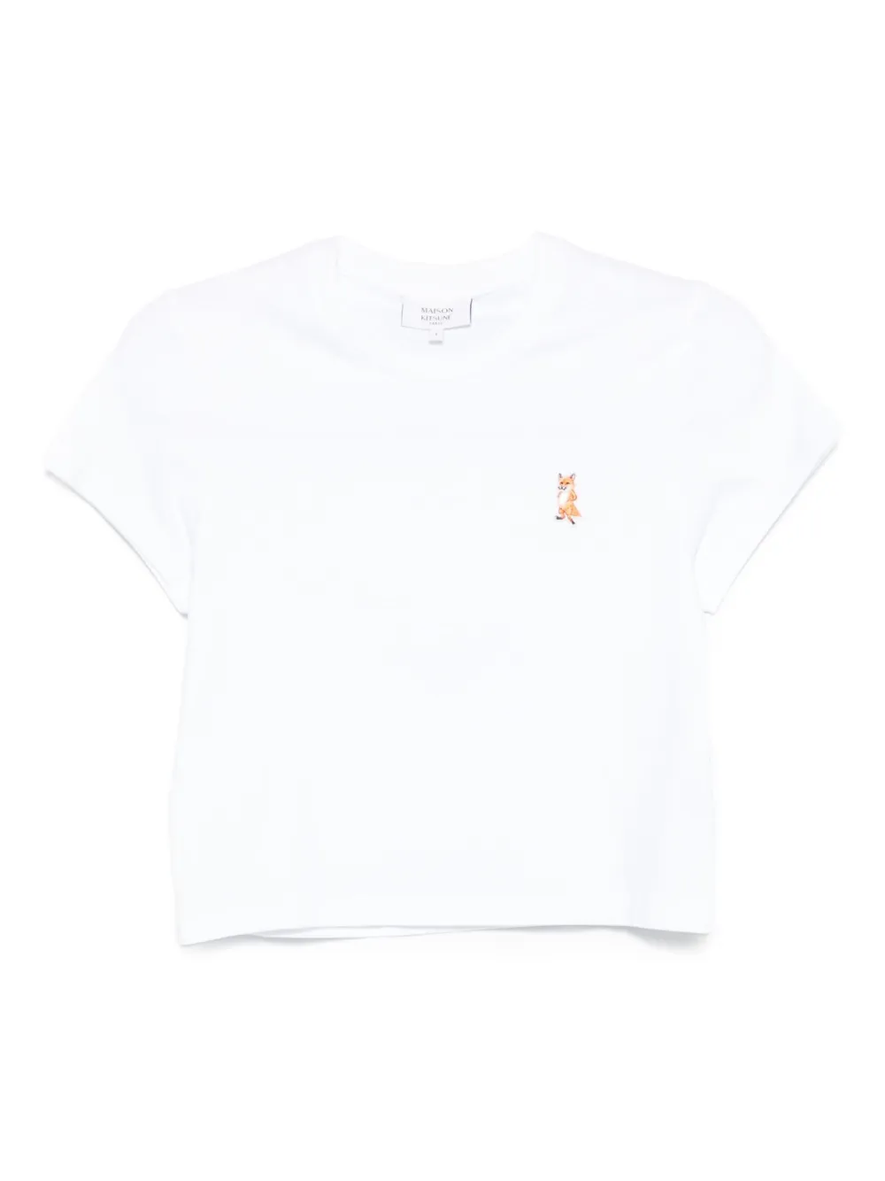 Maison Kitsuné Lady Fox Baby katoenen top met borduurwerk Wit