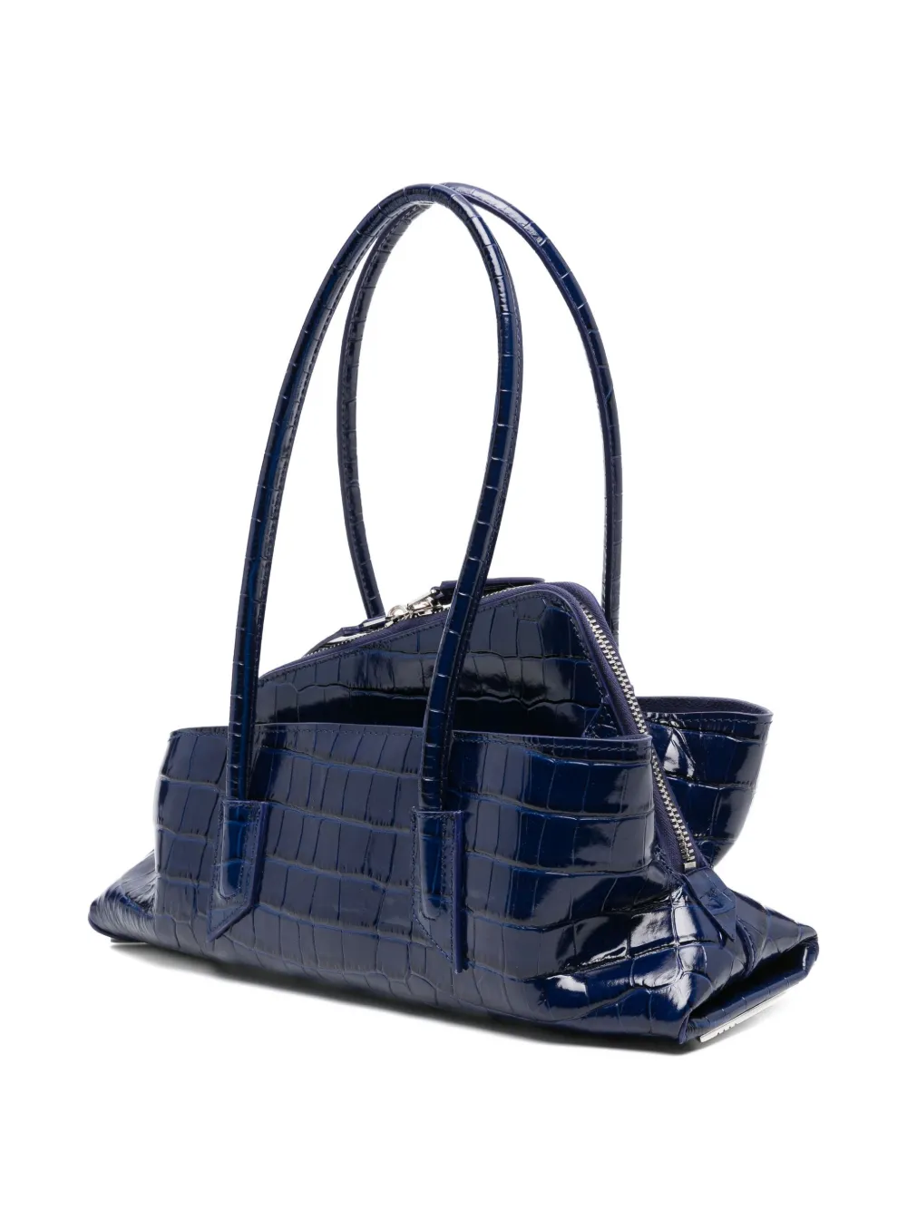 The Attico small La Passeggiata crocodile-effect tote bag - Blauw