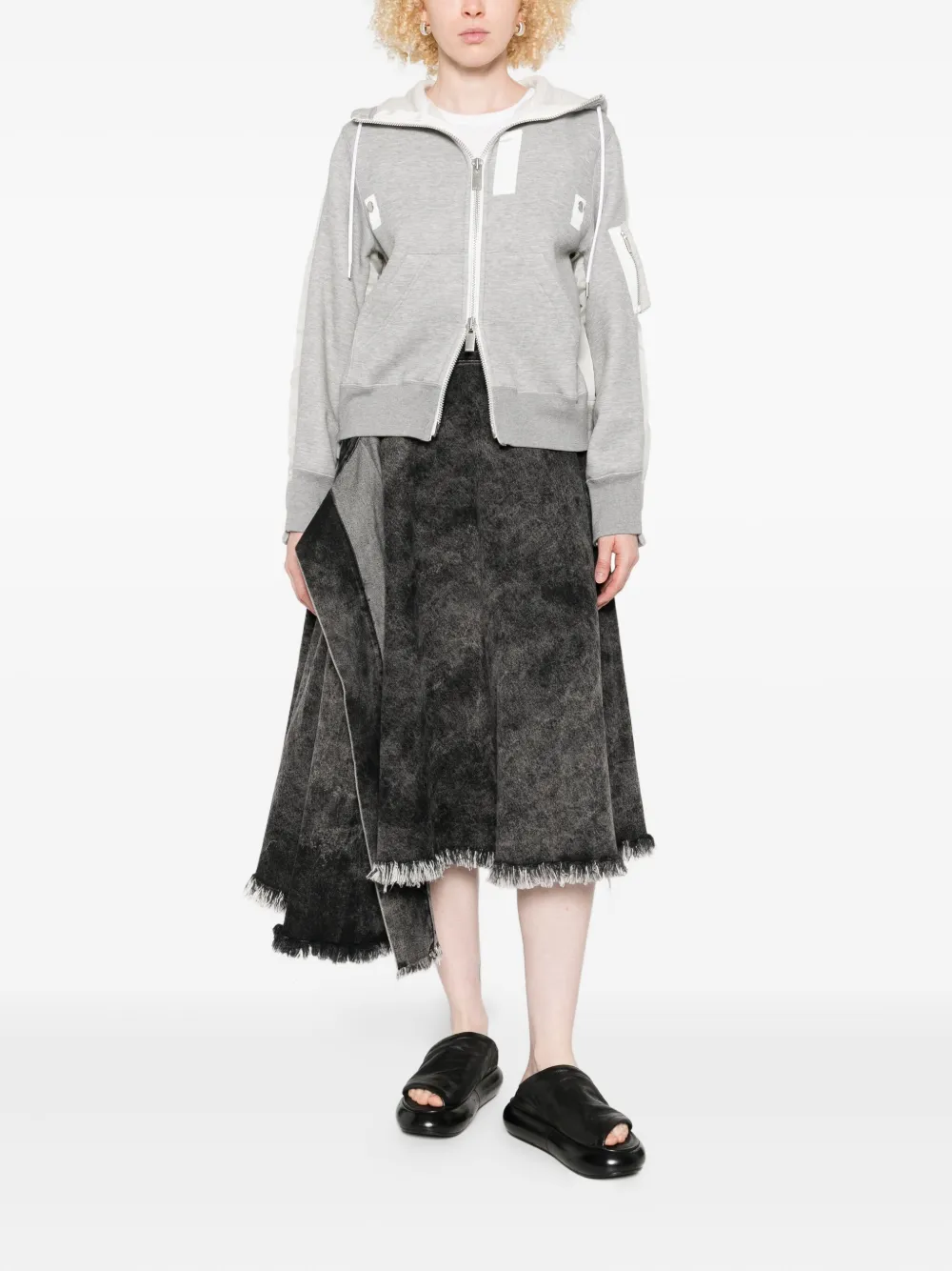 Sacai Hoodie met rits - Grijs