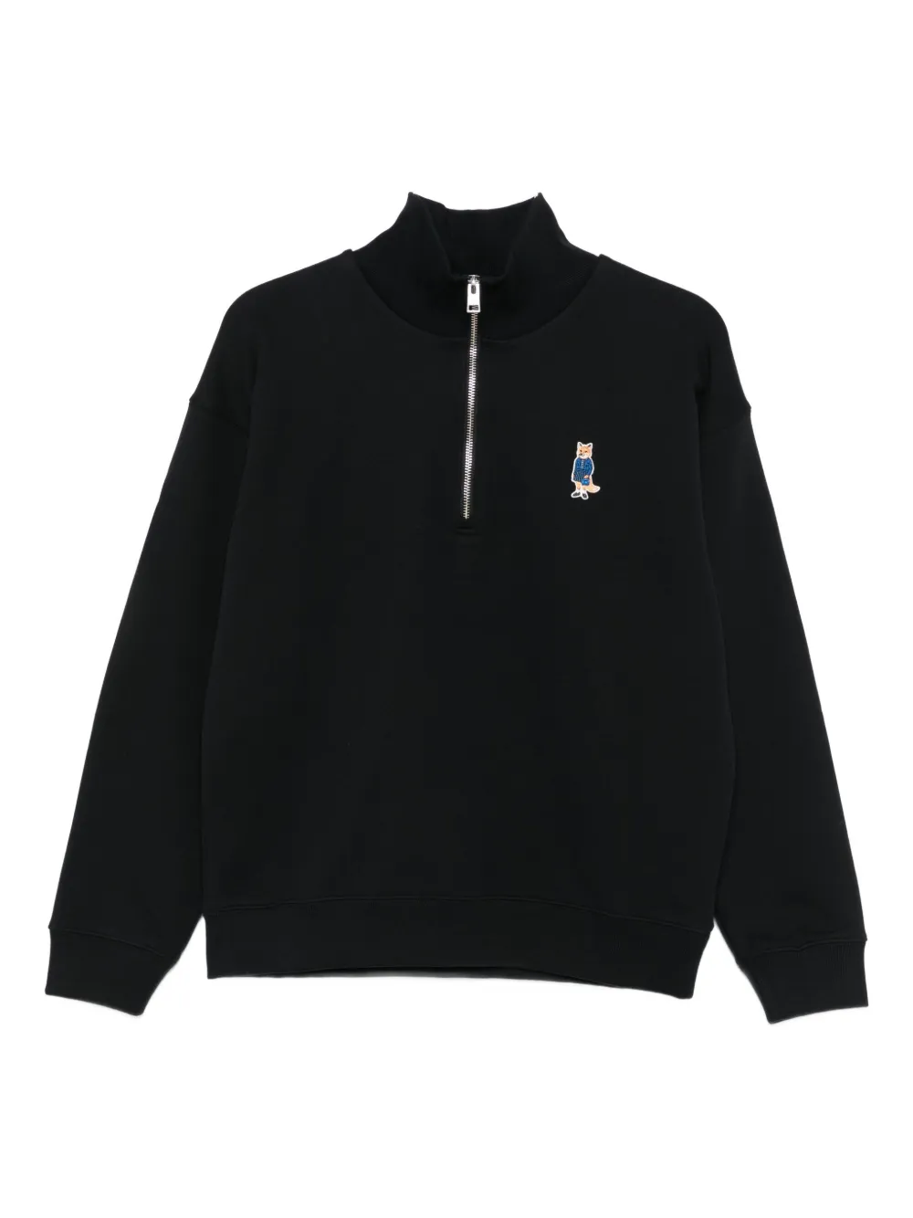 Maison Kitsuné embroidered-logo sweatshirt Zwart