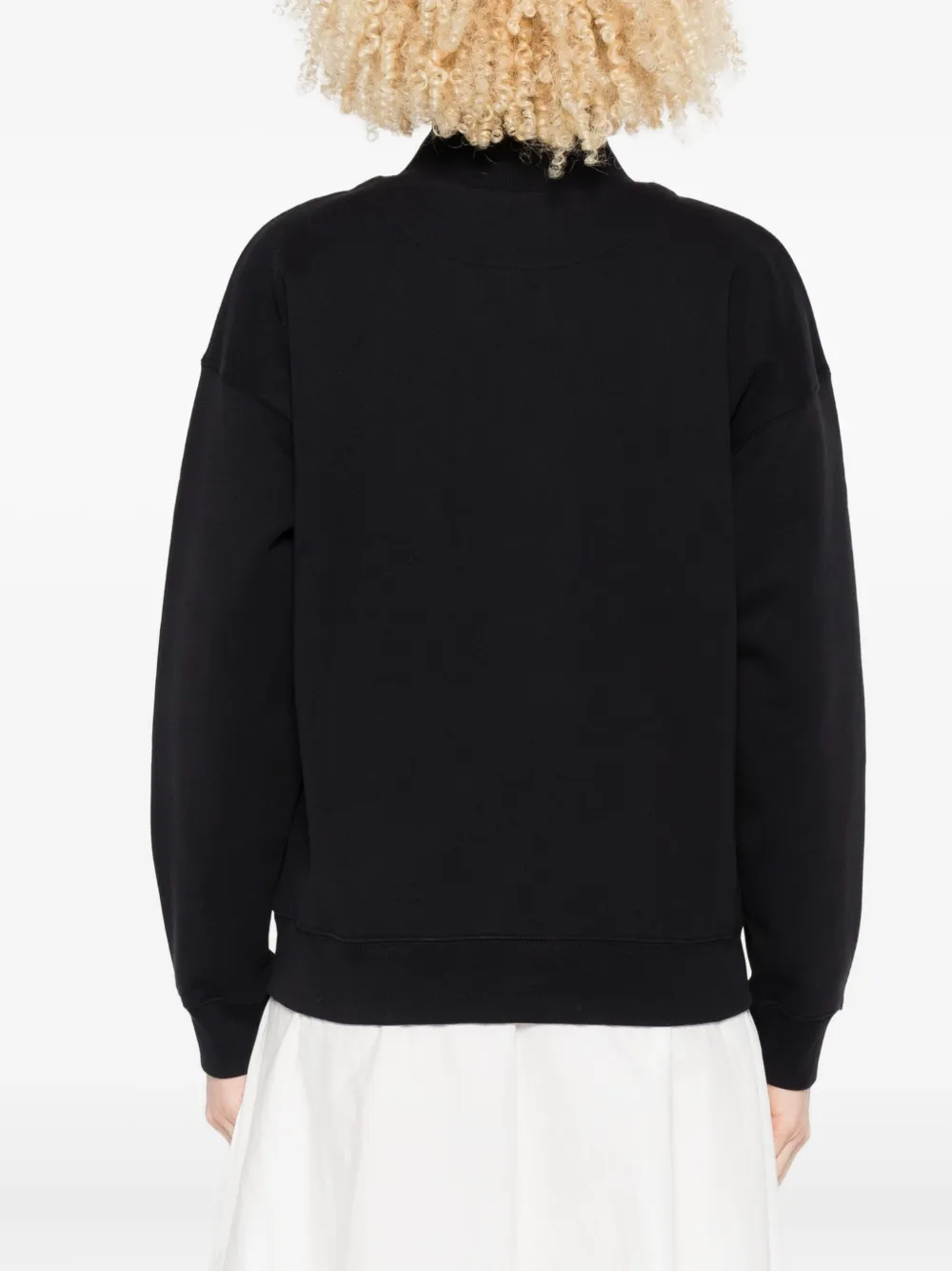 Maison Kitsuné Sweater met geborduurd logo Zwart