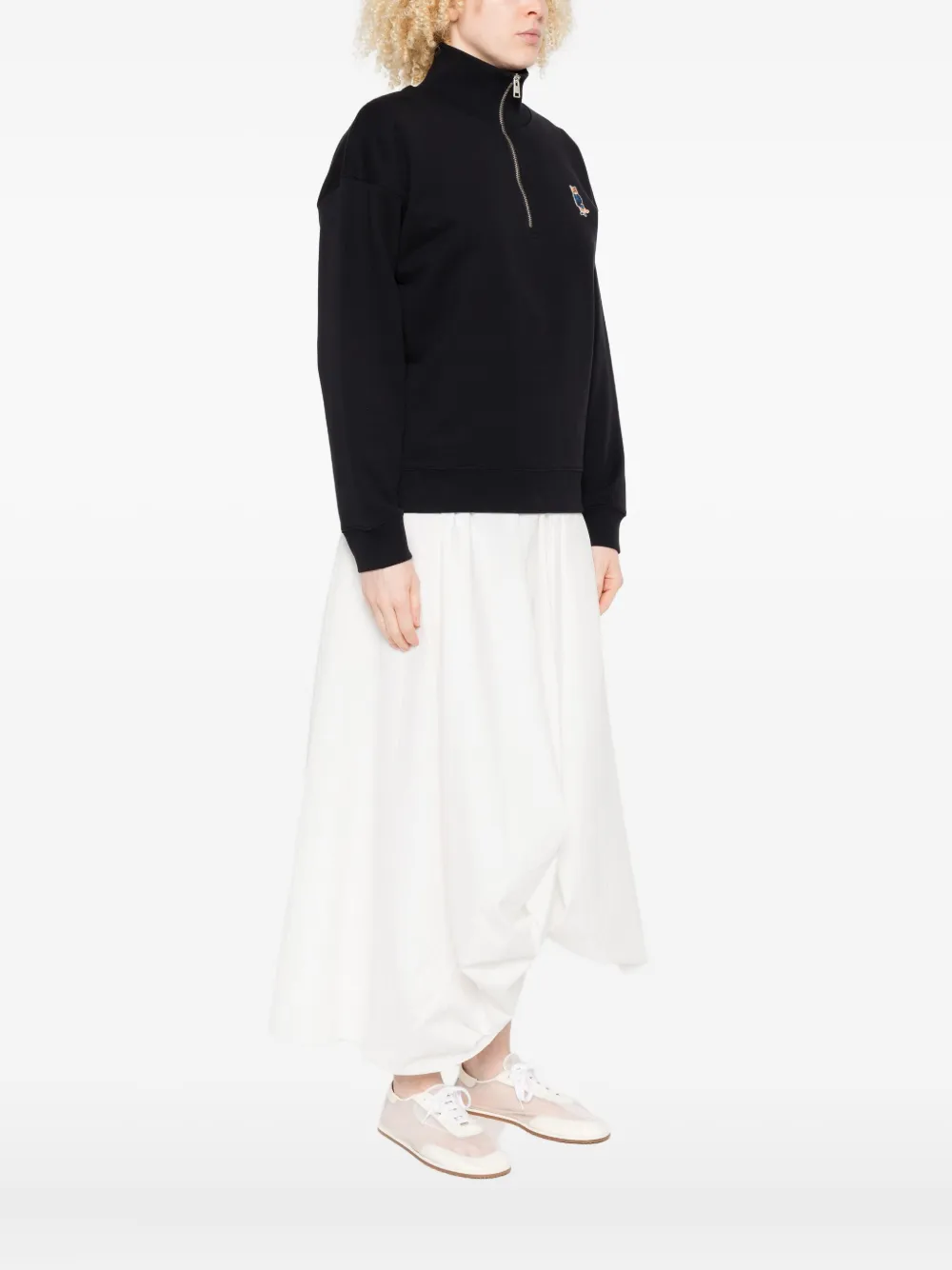 Maison Kitsuné Sweater met geborduurd logo Zwart