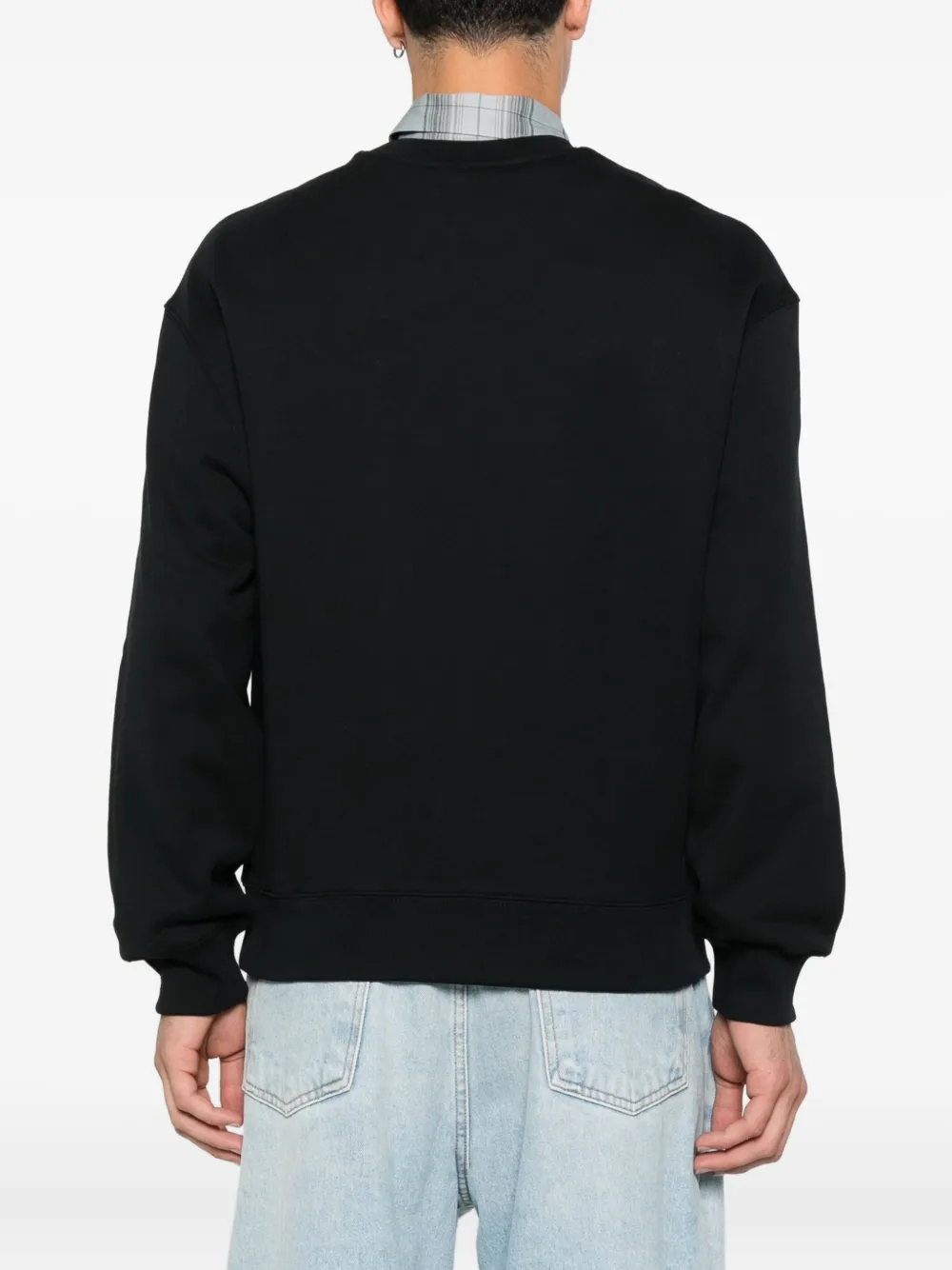 Maison Kitsuné Katoenen sweater met geborduurde vos Zwart
