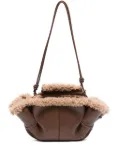 Hereu leather shearling tote bag - Brown