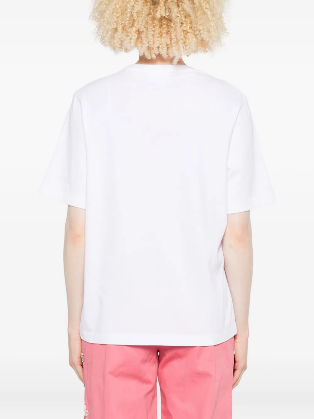Maison Kitsuné Dressed Fox T-shirt met borduurwerk Wit
