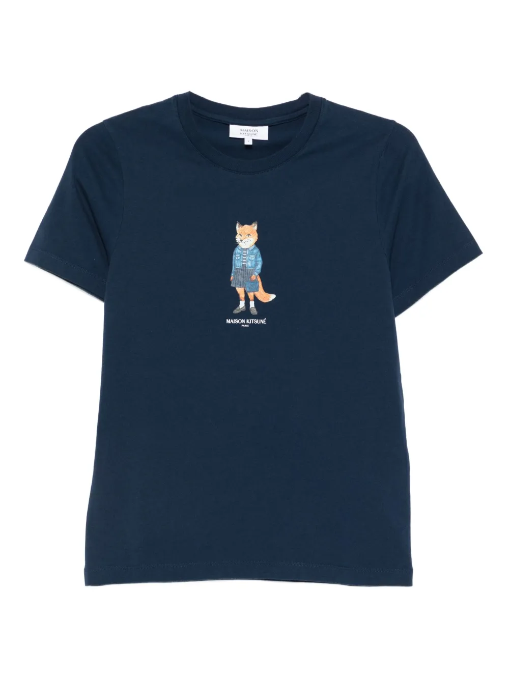 Maison Kitsuné T-shirt met vosprint Blauw