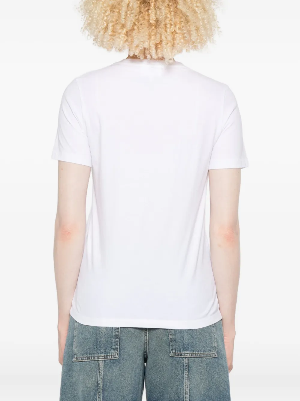 Maison Kitsuné Standing Fox T-shirt met borduurwerk Wit