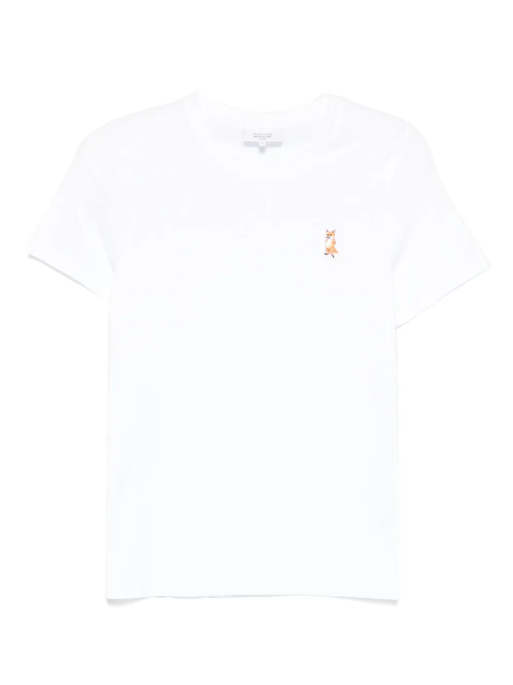 Maison Kitsuné Standing Fox T-shirt met borduurwerk Wit