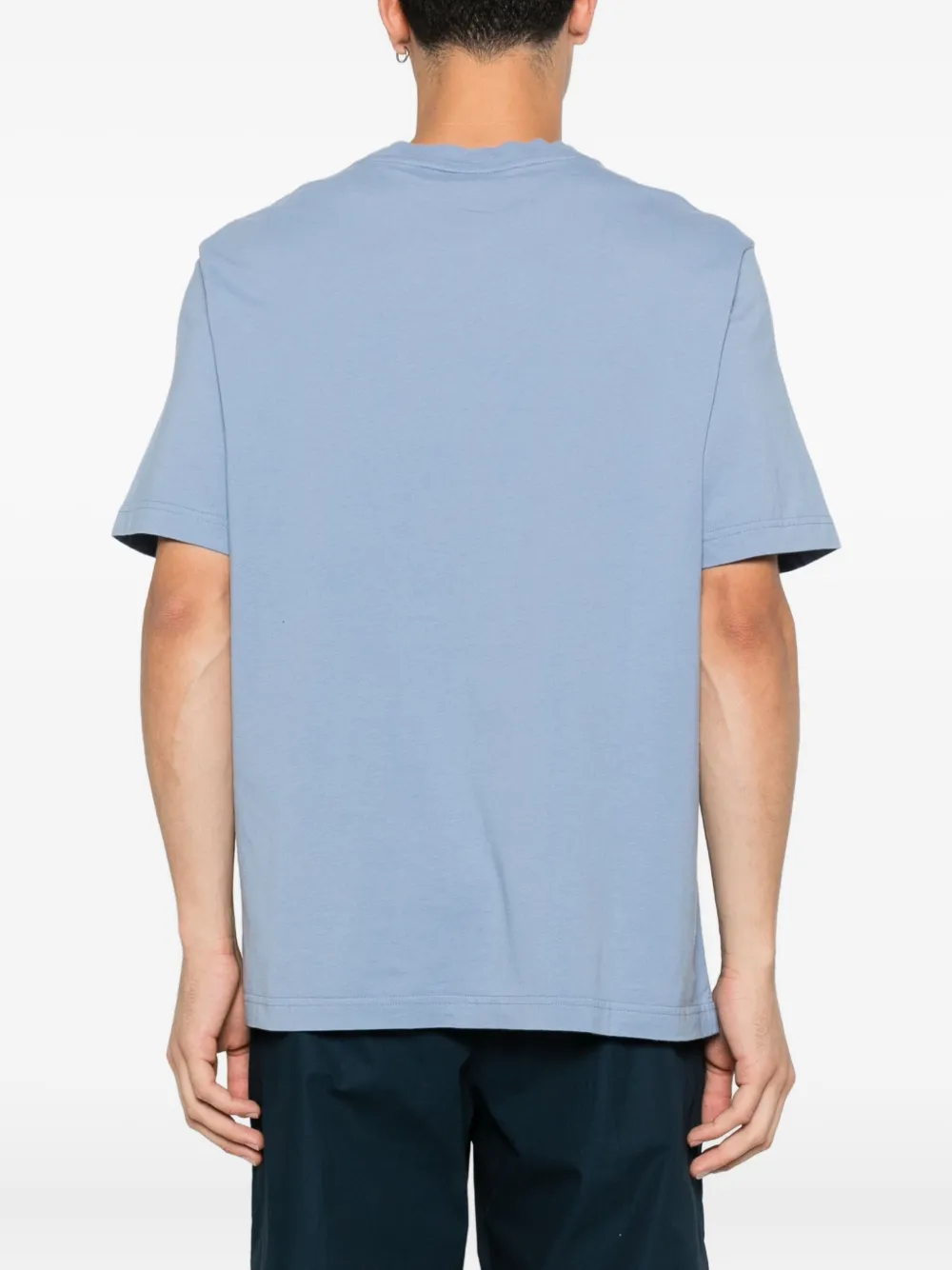 Maison Kitsuné Standing Fox katoenen T-shirt met borduurwerk Blauw
