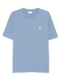 Maison Kitsuné Standing Fox-embroidered cotton T-shirt - Blue