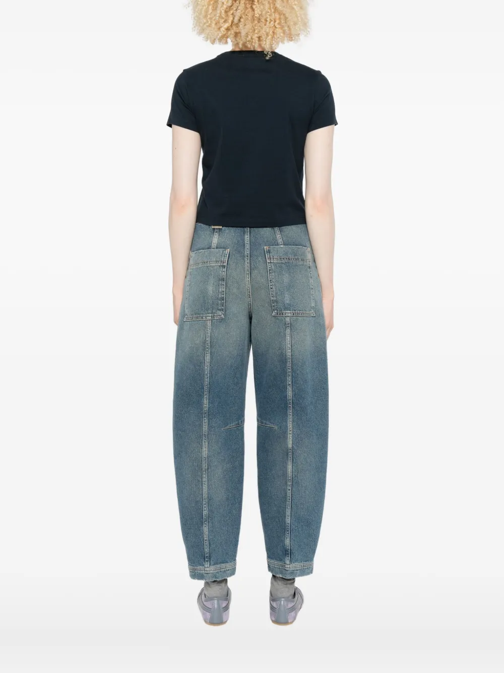Maison Kitsuné Lady Fox Baby cropped top met borduurwerk Blauw