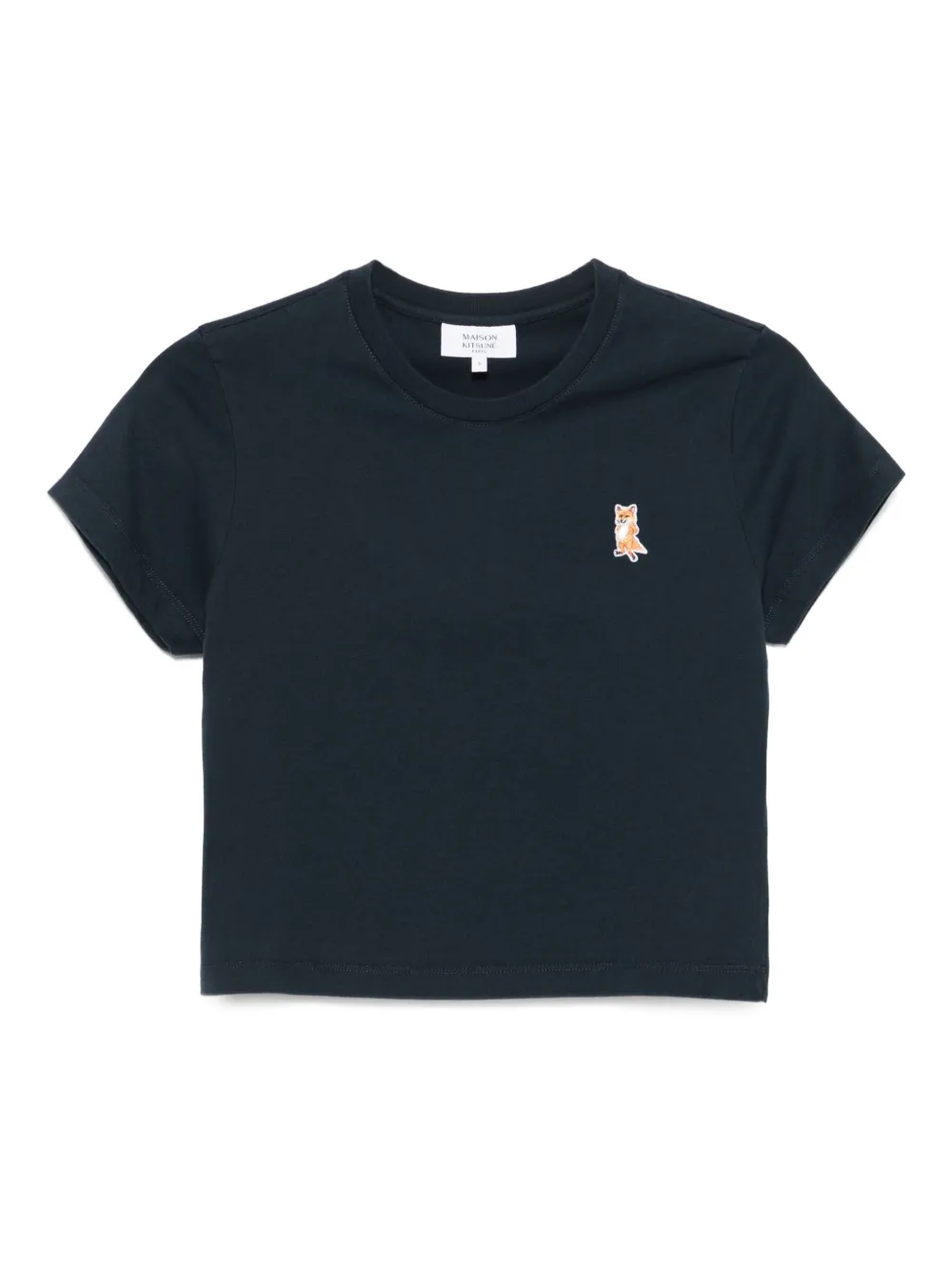 Maison Kitsuné Lady Fox Baby cropped top met borduurwerk Blauw