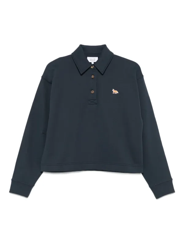 Maison Kitsuné fox-embroidered Polo Top | Blue | FARFETCH CA