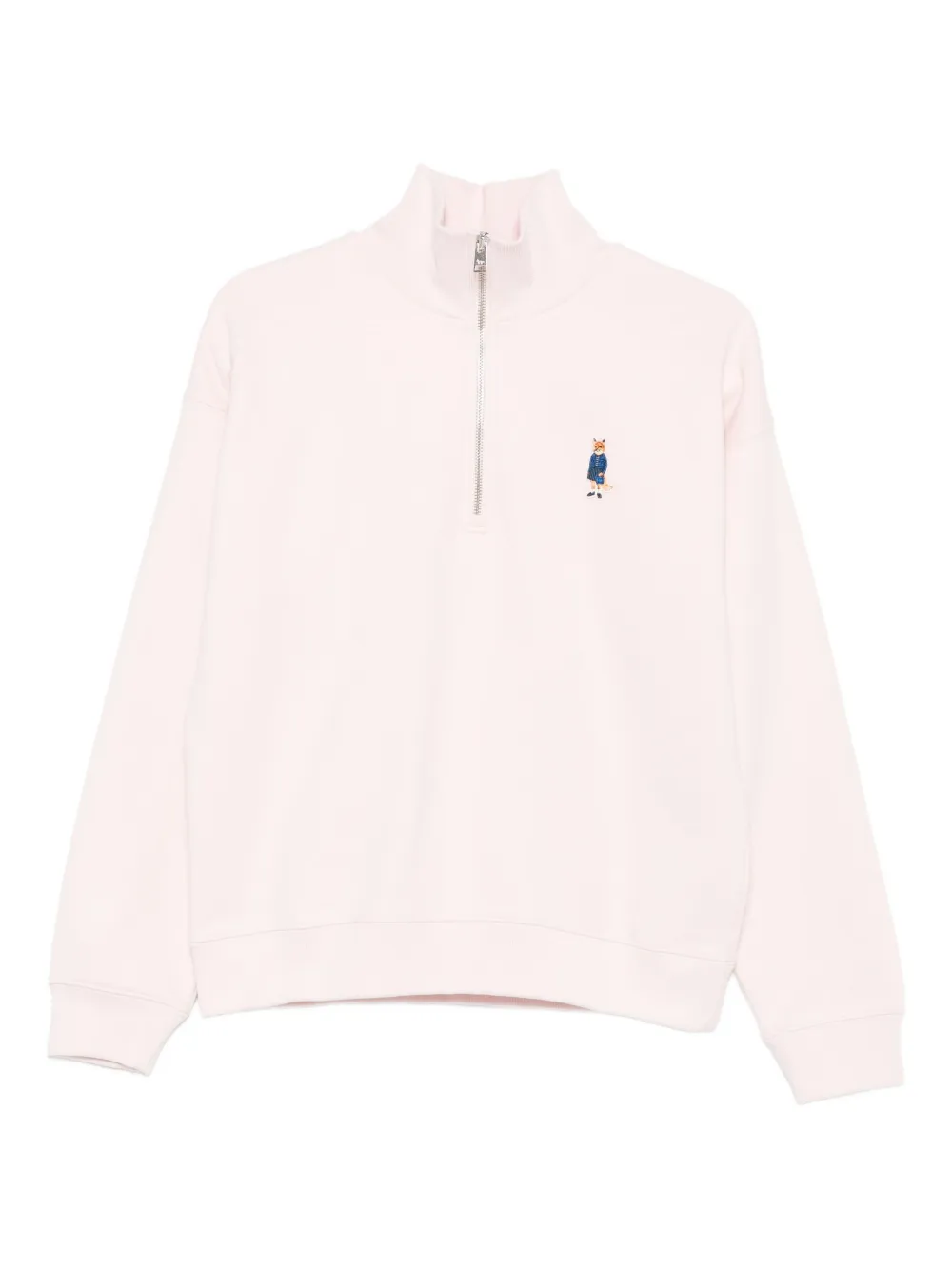 Maison Kitsuné embroidered-logo sweatshirt Roze