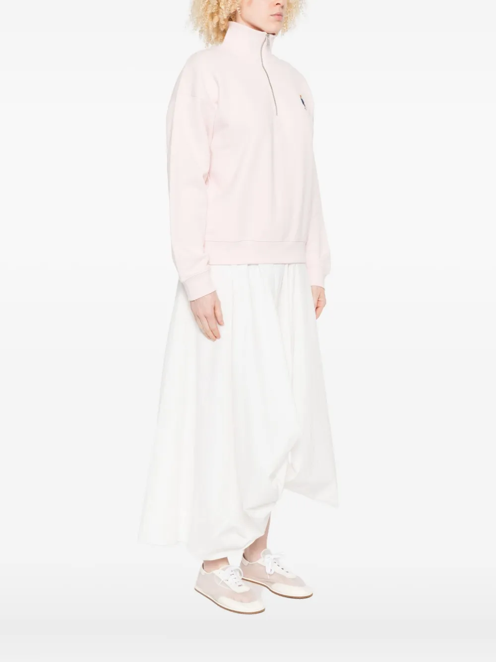 Maison Kitsuné Sweater met geborduurd logo Roze