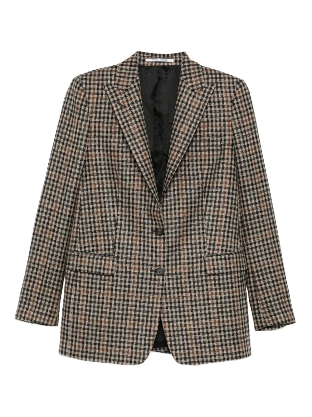 checked single-breasted blazer