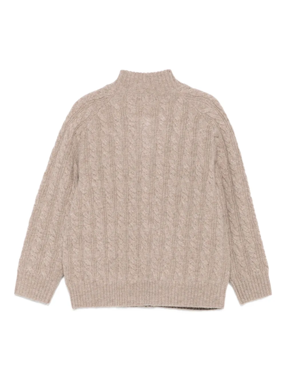 Bonpoint Kabelgebreid vest met rits Bruin