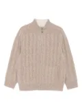 Bonpoint cable-knit zip-up cardigan - Brown