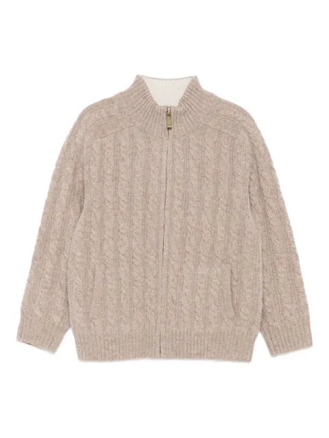 Bonpoint cable-knit zip-up cardigan