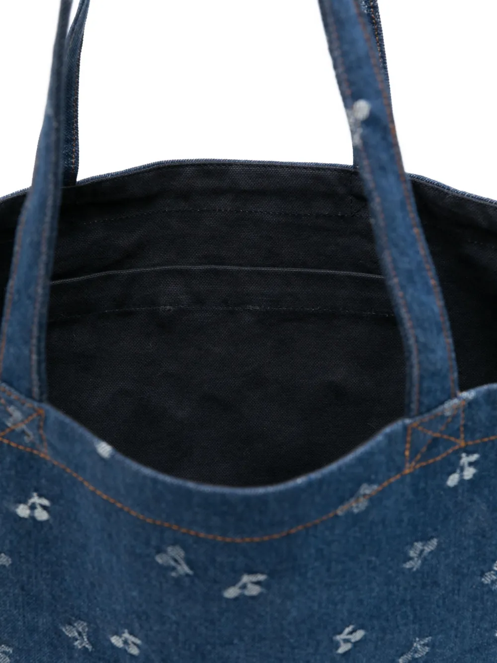 Bonpoint Shopper met geborduurde kers Blauw