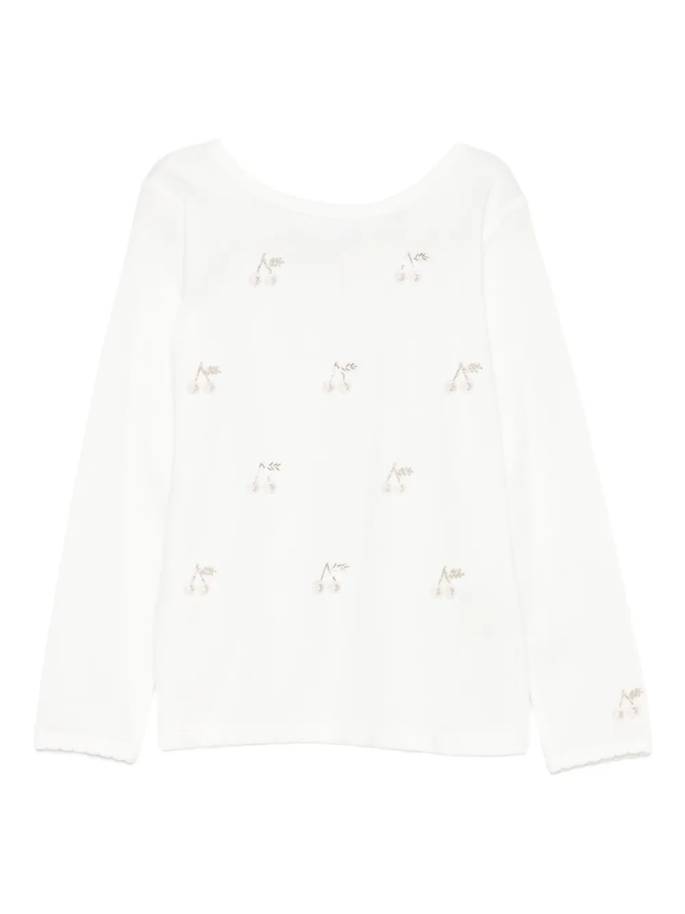 Bonpoint logo-embellished long-sleeve top Wit