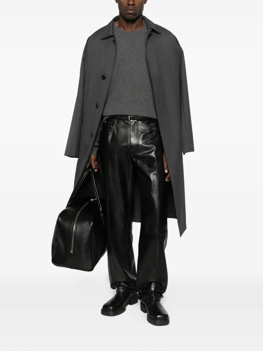 Saint Laurent Kasjmier trui met ronde alsh - Grijs