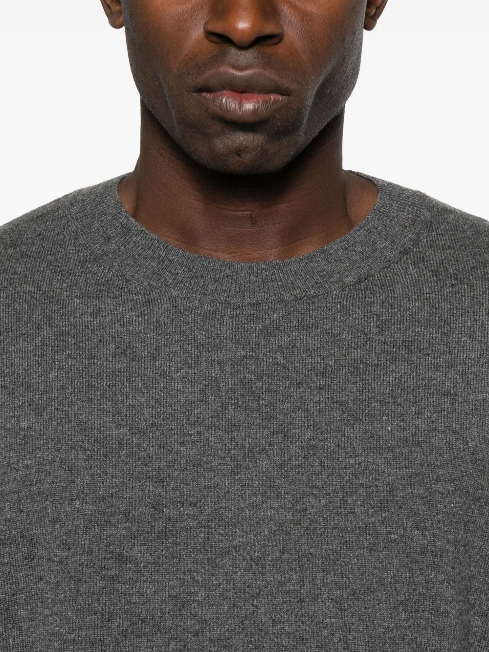 Saint Laurent Round-neck Cashmere Sweater In Gold