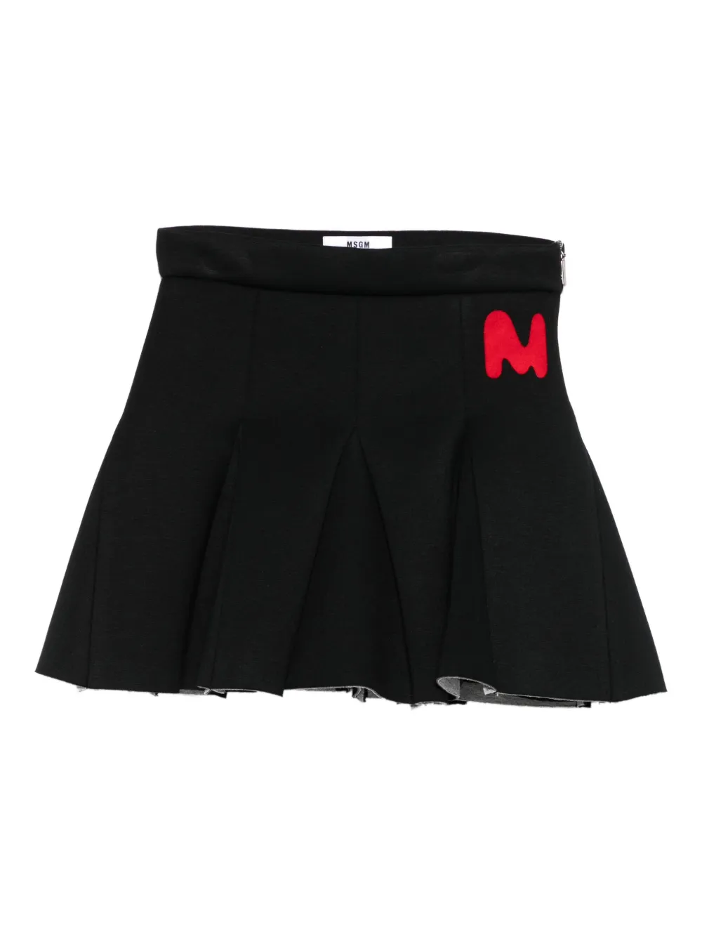 MSGM Kids Plooirok met logo Zwart
