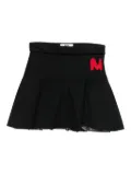 MSGM Kids pleated logo skirt - Black