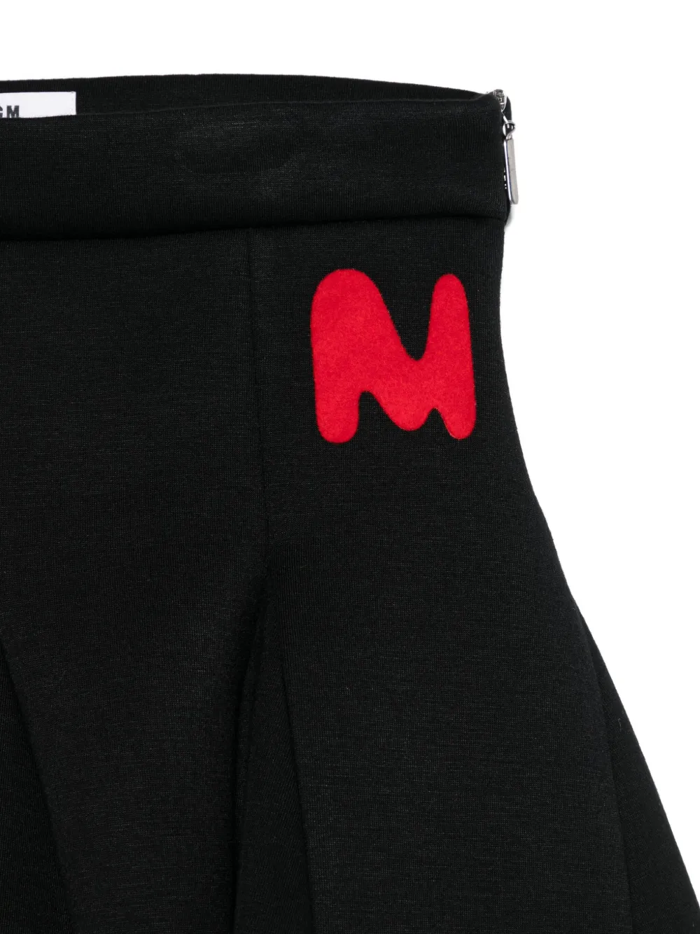 MSGM Kids Plooirok met logo Zwart