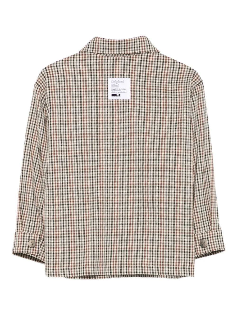 Paolo Pecora Kids Geruit shirt Beige