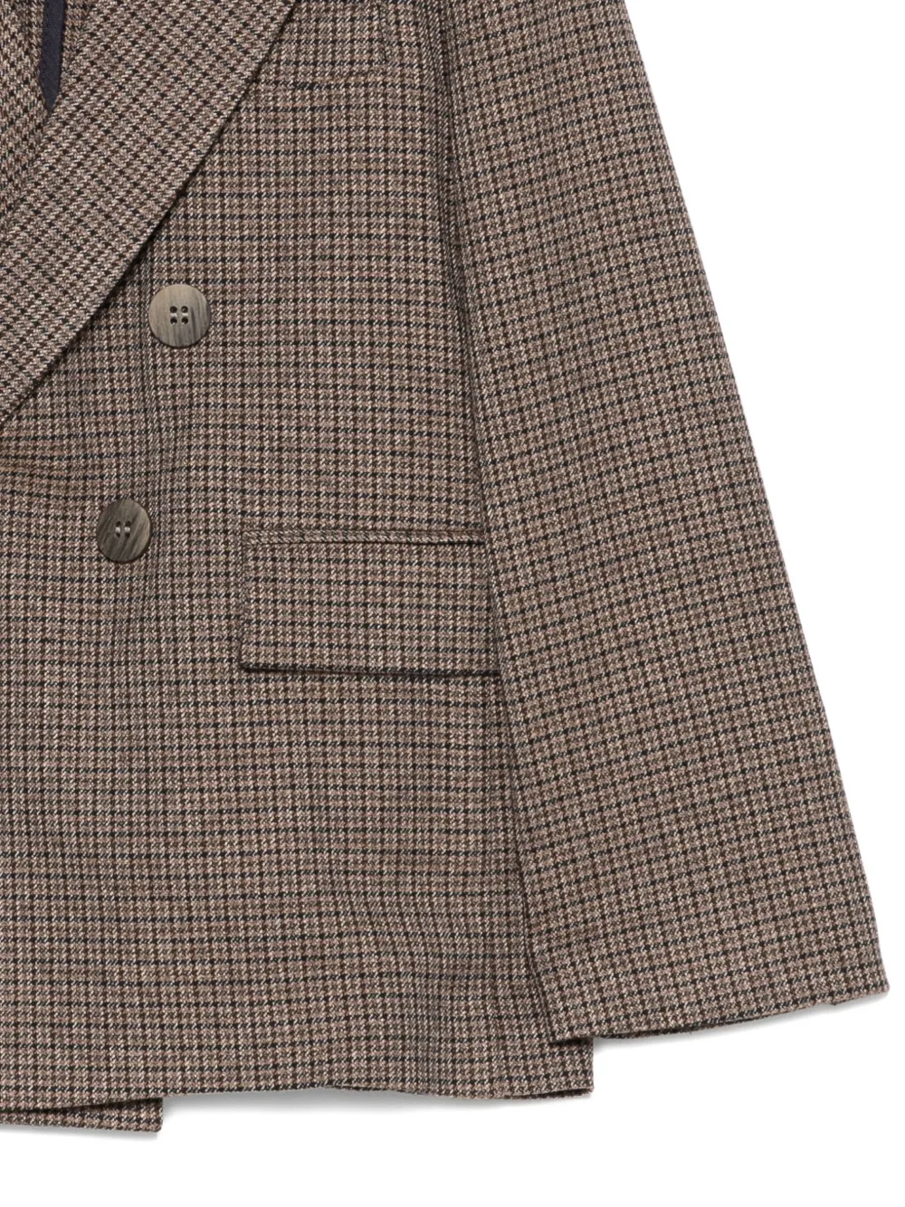 Paolo Pecora Kids Blazer met pied-de-poule print Bruin