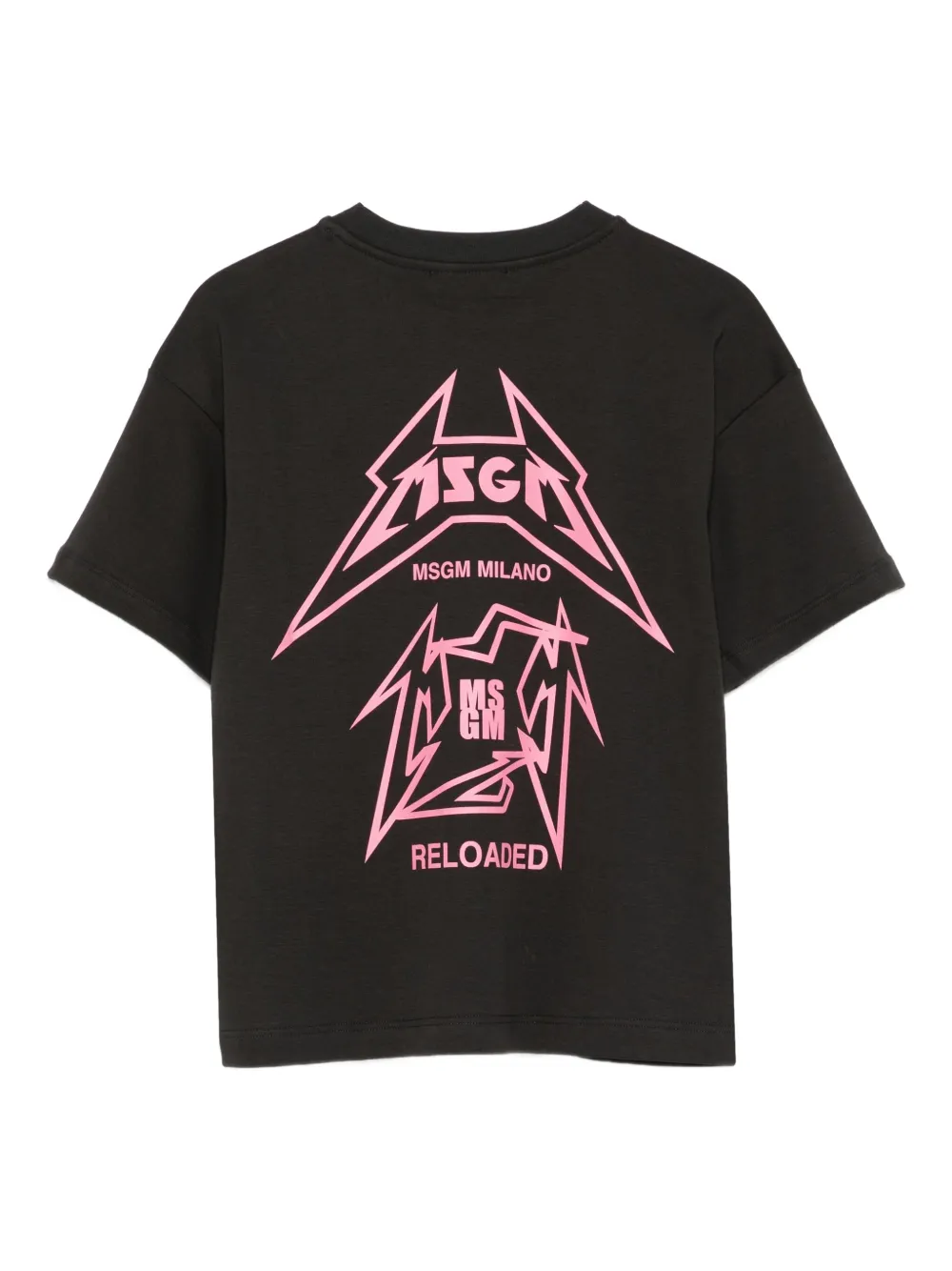MSGM Kids Katoenen T-shirt met logoprint Zwart